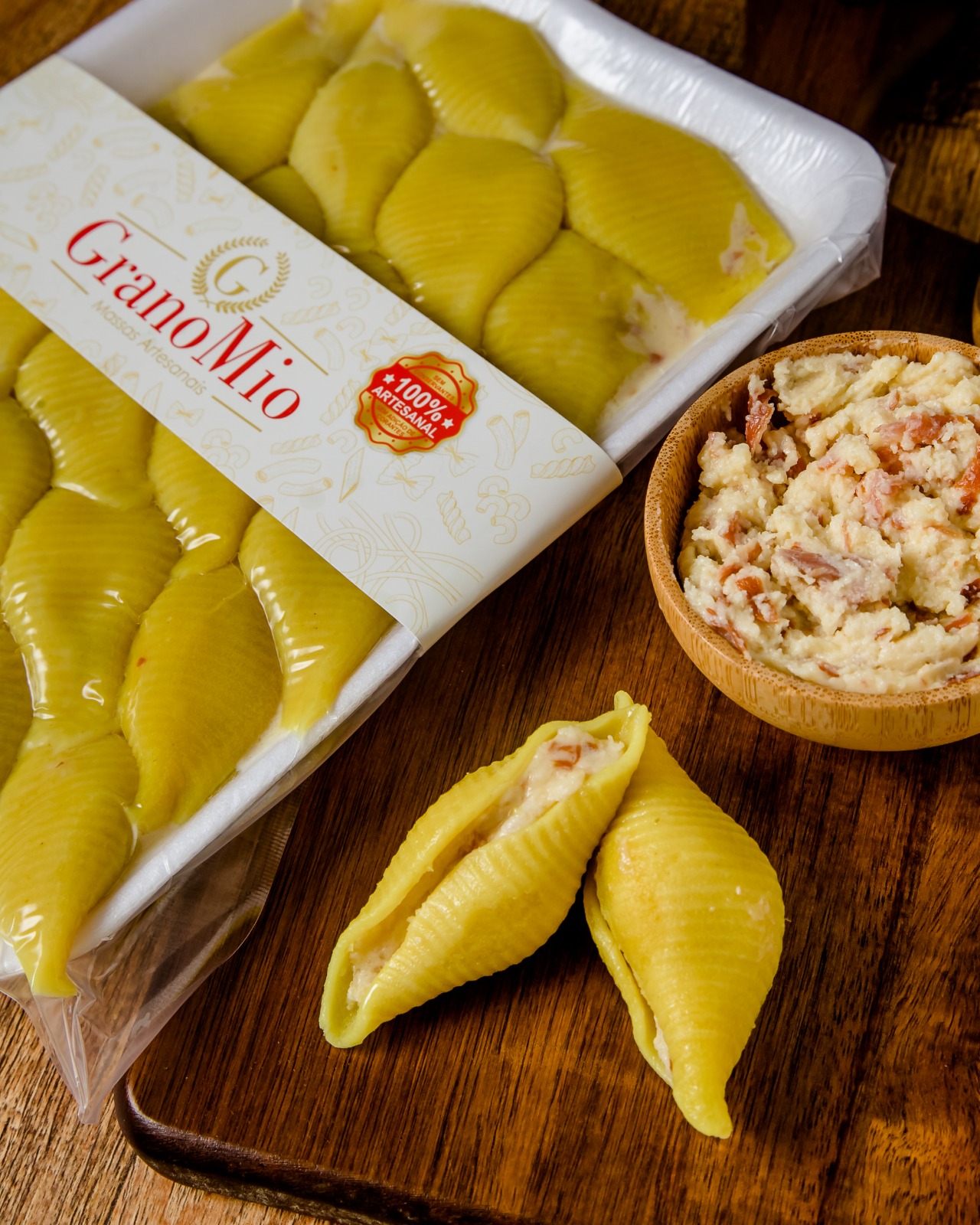 Conchigliones de Camarão com Alho Poro e Catupiry (450g) | Linha Congelados